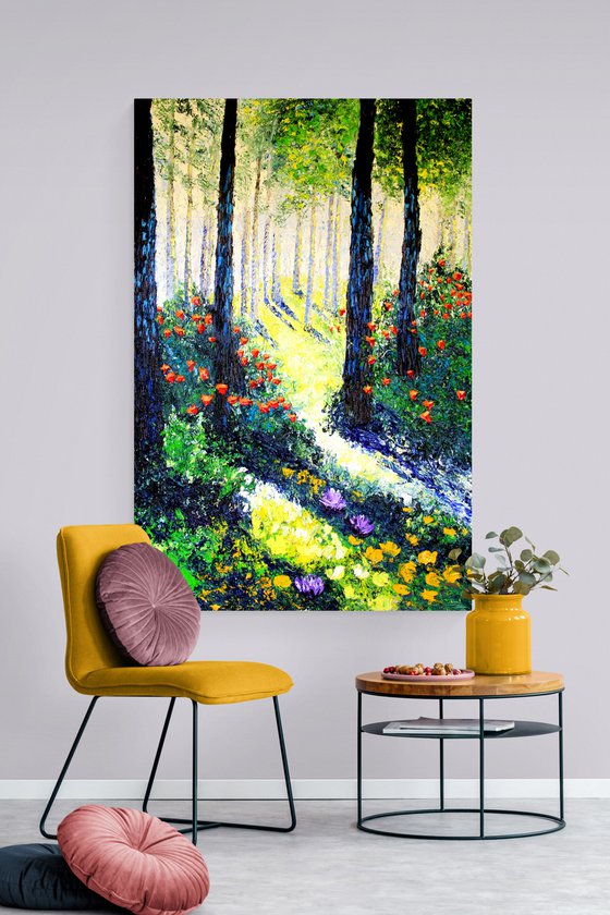 Abstract forest artworks painting