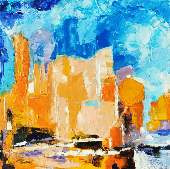 Abstract cityscape (diptych)