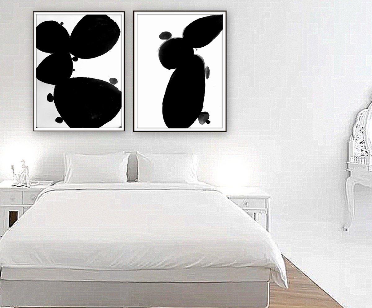 Abstract Ink Drawing By Nadia Moniatis, 21 X 29", Abstract., Original Artwork