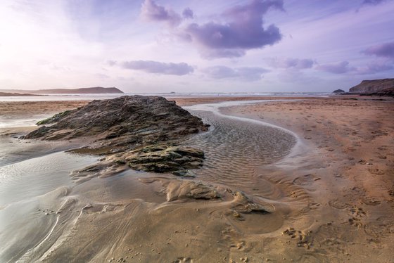 Polzeath beach near Pentireglaze Haven Cornwall England UK. Kernow.