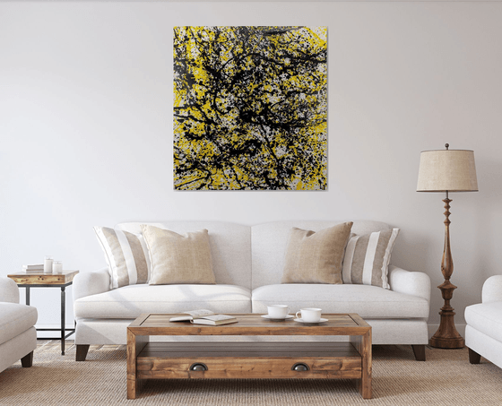 Extra large abstract artwork  (yellow)