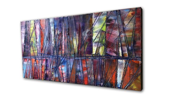 "Merry Madness" - Original Large PMS Oil Painting On Canvas - 36 x 18 inches