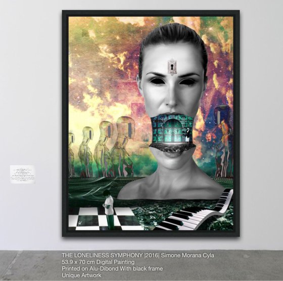 THE LONELINESS SYMPHONY | Digital Painting printed on Alu-Dibond with Black wood frame | Unique Artwork | 2016 | Simone Morana Cyla | 53.9 x 70 cm | Art Gallery Quality | Published |