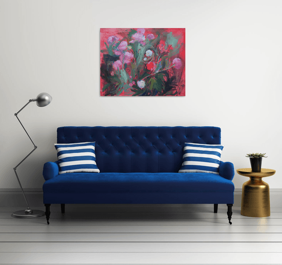 Peonies in red tones