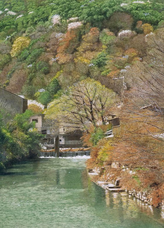Spring Mountain and River Landscape