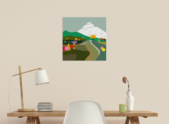 Landscape with mountain (Paisaje con montaña) (pop art, landscape)