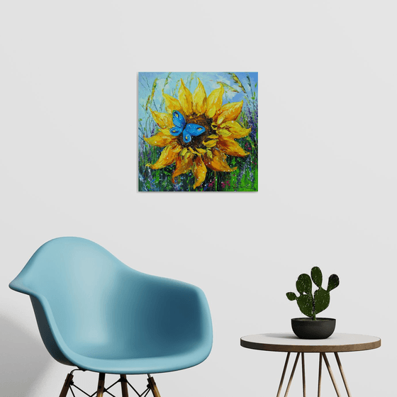 Sunflower and Butterfly