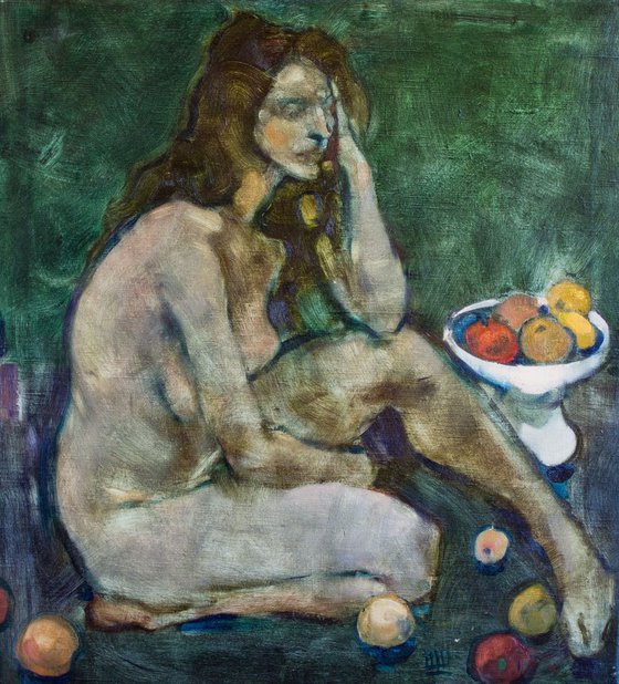 Nude with apples. 2014. Oil on canvas. 90x90cm.