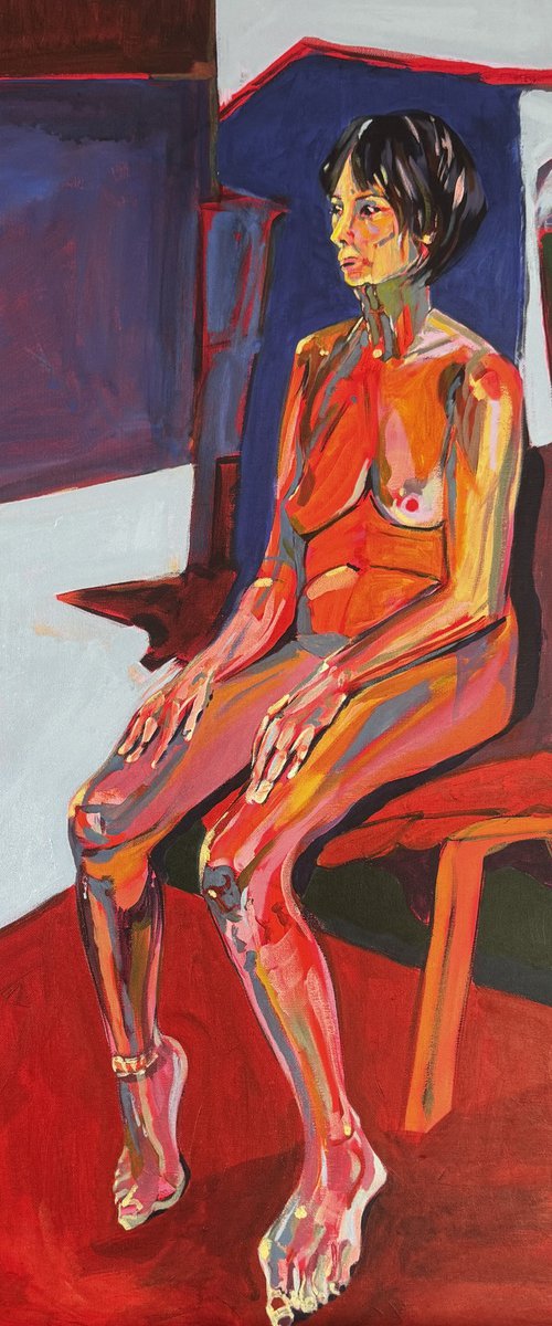 Seated nude by Hanna Bell