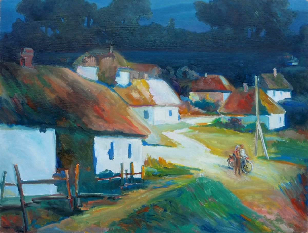 Impressionistic Cityscapes Oil Painting By Vyacheslav Onyshchenko, 39 X 30", On The Maidan, Original Artwork