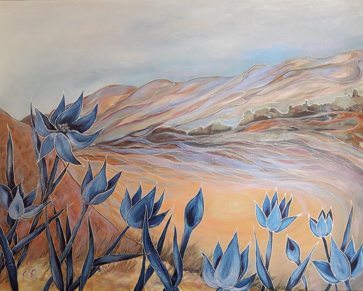 Blue Flowers By Olga Rokhmanyuk | Roartus, 28 X 22, Artwork For Sale On Artfinder