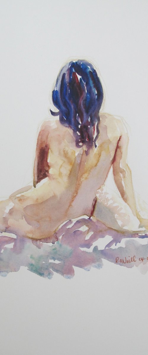 seated nude back view by Rory O’Neill