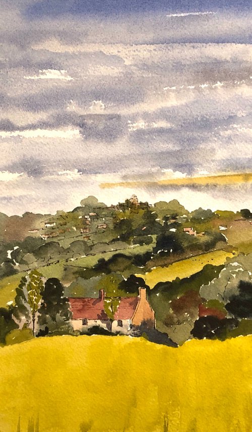 From the Rapeseed fields at Horsmonden towards Goudhurst by Brian Tucker