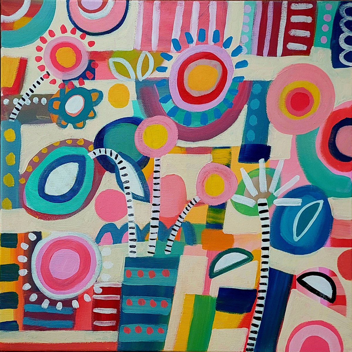 A Summer Garden Ix By Jan Rippingham, 20 X 20, Artwork For Sale On Artfinder
