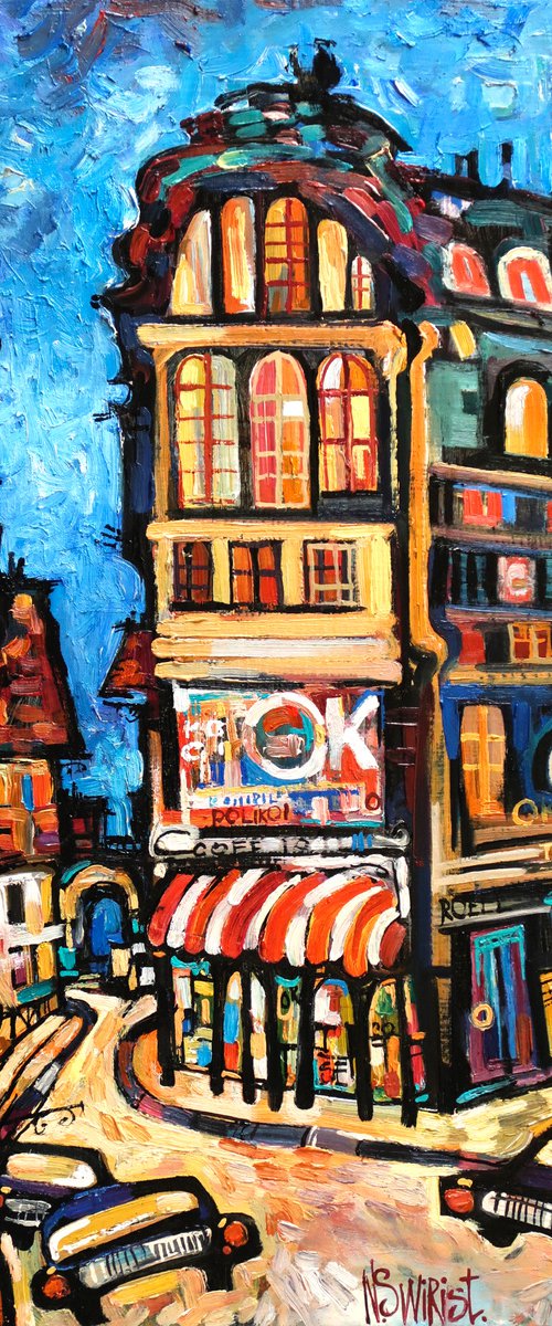Mosaic of Paris at night. by Nikifor Swiristuhin