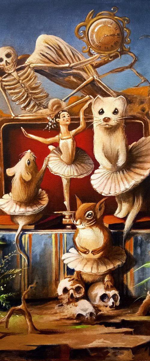 Dress rehearsals - original acrylic on canvas - 38 xx 46 cm /  15 x 18 inches by Valentina Toma' aka Zoe Chigi