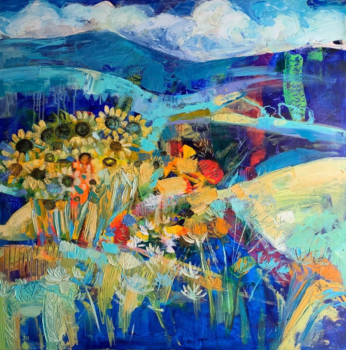 Italian Landscape By Olga Pascari, 39 X 39, Artwork For Sale On Artfinder