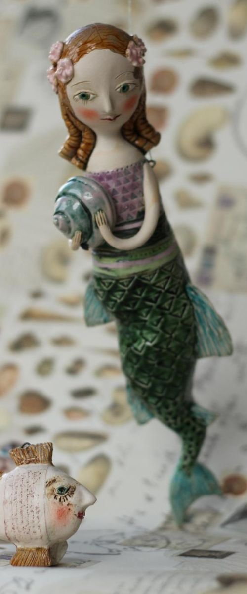 Little Mermaid, hanging sculpture. by Elya Yalonetski
