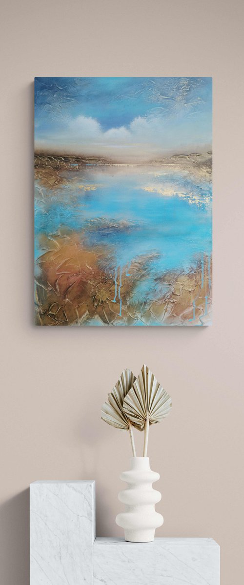A beautiful modern semi-abstract painting "Simply Beautiful" by Vera Hoi