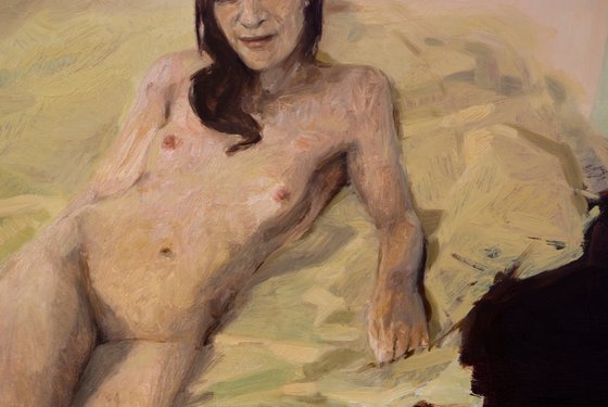 modern style nude impressionist of a nude woman