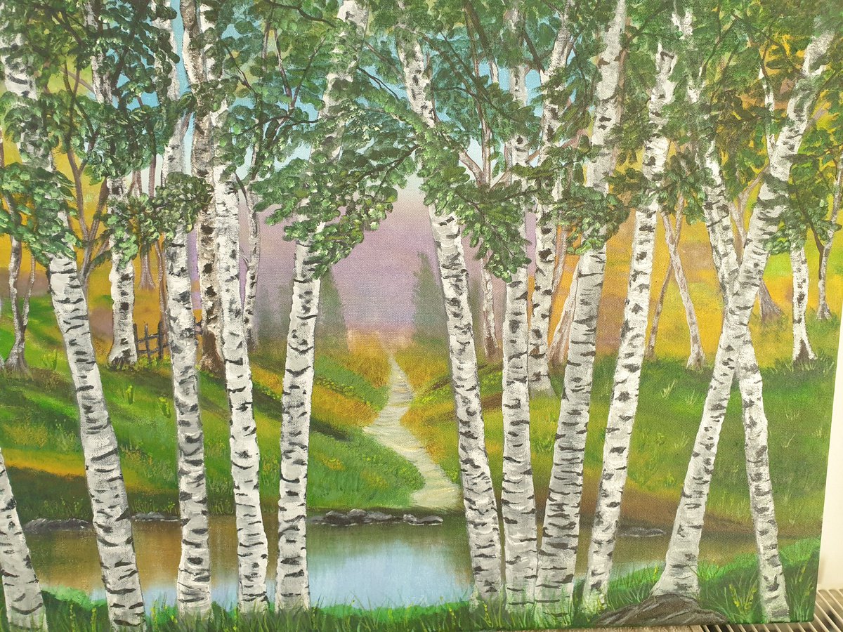 Pathway Through The Birch Forest by Julie Stevenson