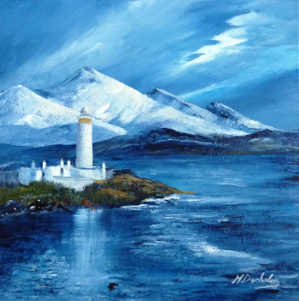 Lismore Lighthouse and Ben Cruachan by Margaret Denholm