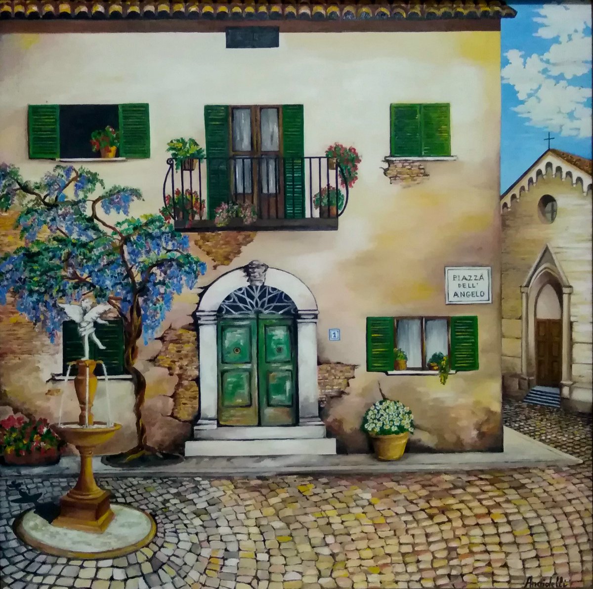 Photorealistic Oil Painting , Piazza Dell
