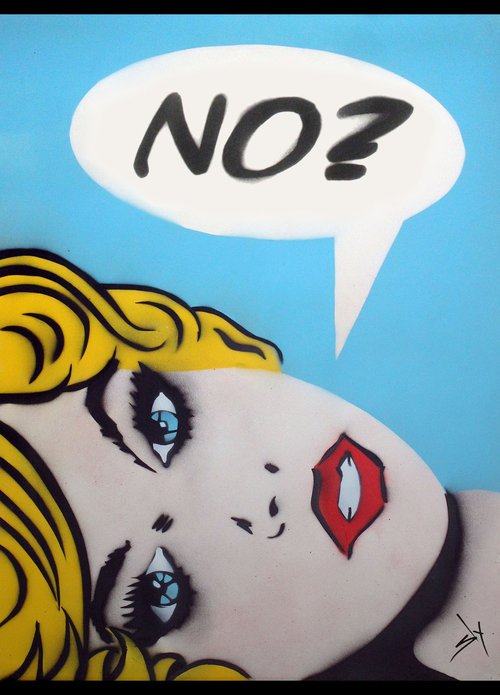 Yes! (No! Blue on paper). by Juan Sly