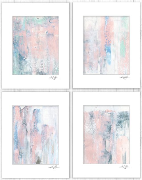Song Of The Journey Collection 13 - 4 Abstract Paintings in mats by Kathy Morton Stanion by Kathy Morton Stanion