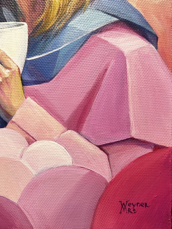 Morning. In pink clouds.