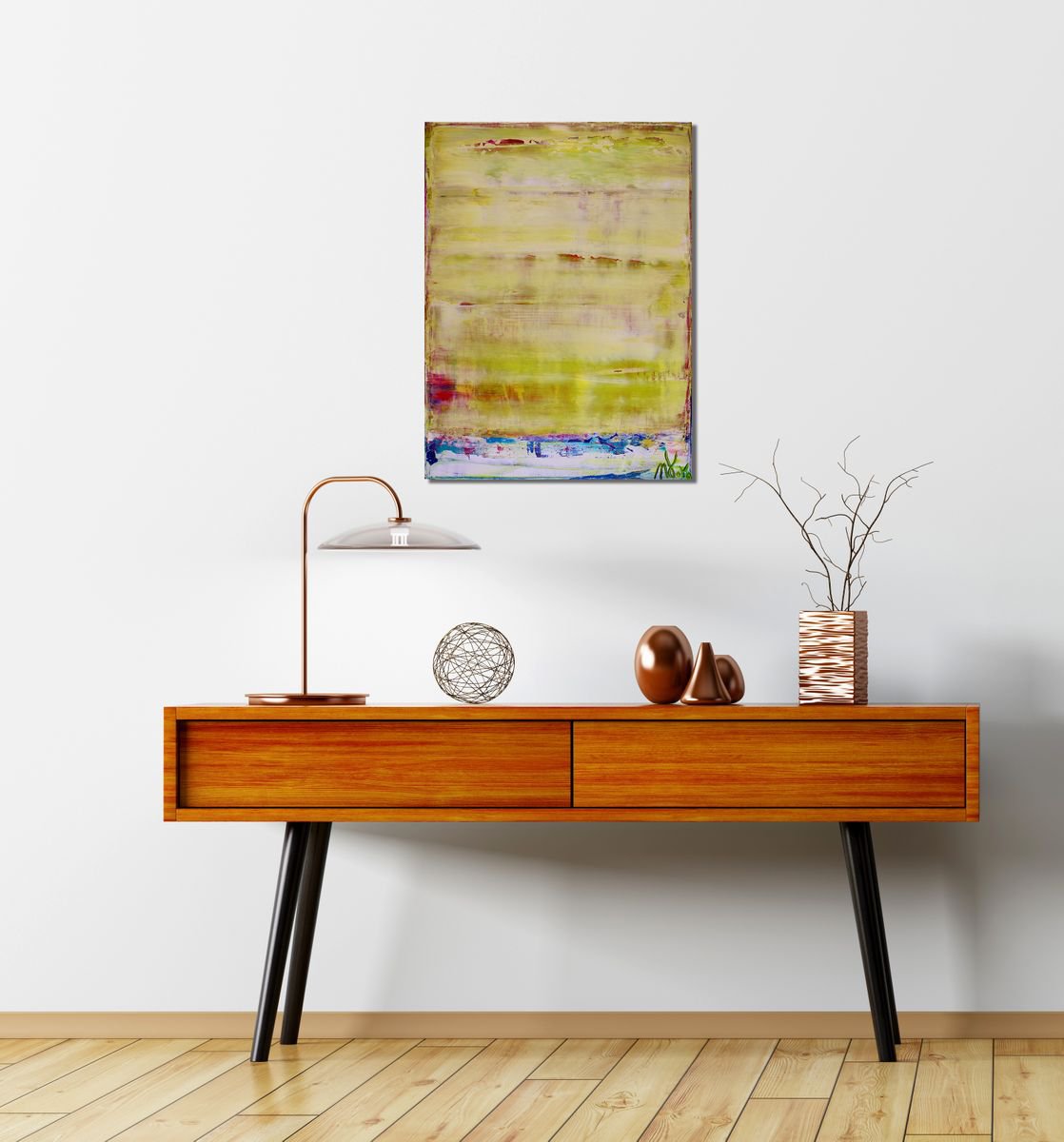 Abstract Acrylic Painting By Nestor Toro, 12 X 16", On Blankets | Abstract Minimalism, Original Artwork