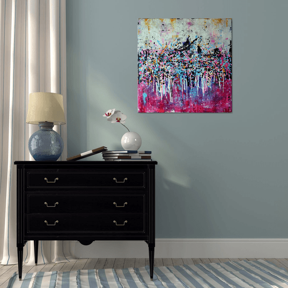 HAPPY DAY - Large Modern Abstract Palette knife Urban art