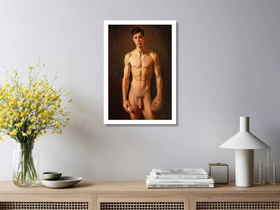 YOUNG MAN WITH A BASEBALL GLOVE