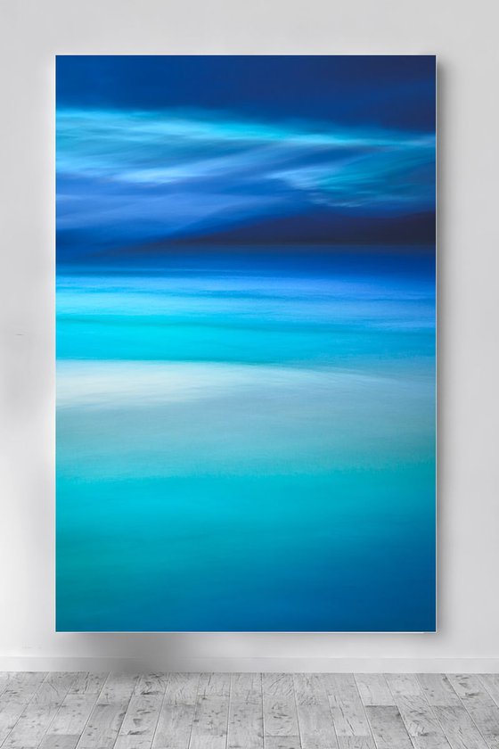 Walk in the Waves II - Diptych  Extra large abstracts blue and teal