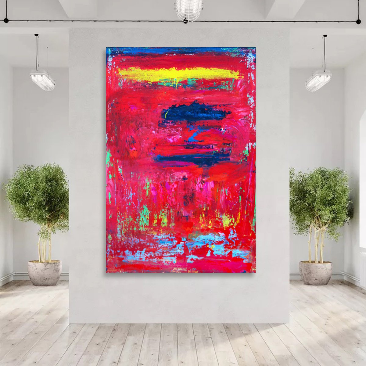 Abstract Acrylic Painting By Veljko Martinovic, 51 X 79", Large Abstract -Passacaglia-, Original Artwork