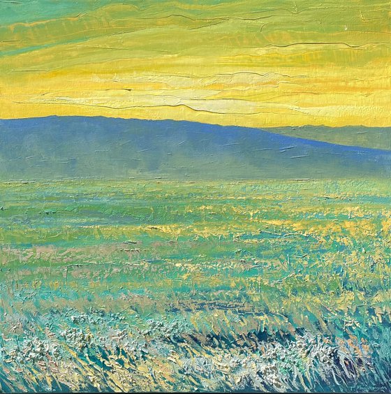 Field at Sunrise II 80x80cm