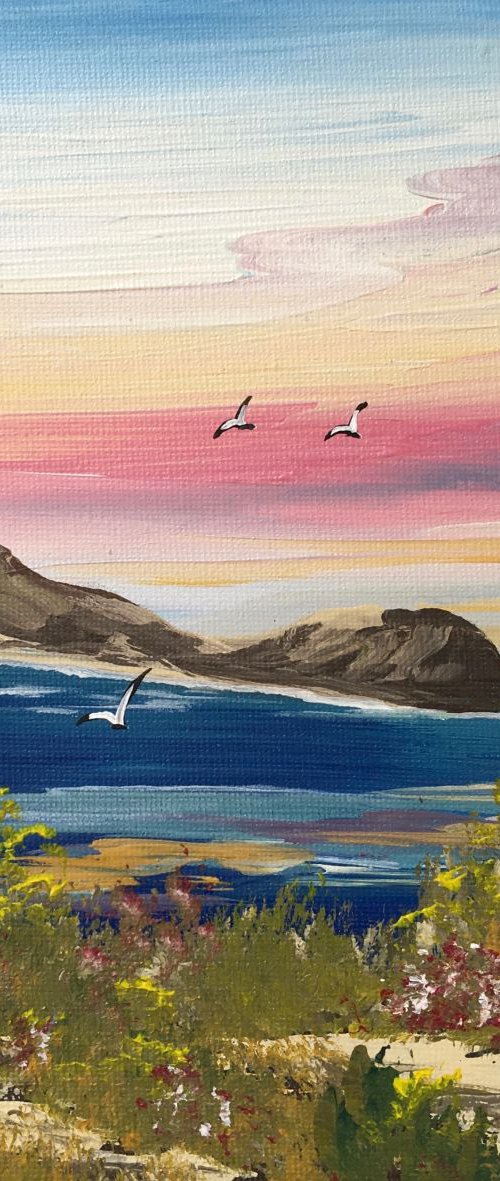 Lulworth Cove on a square canvas by Marja Brown