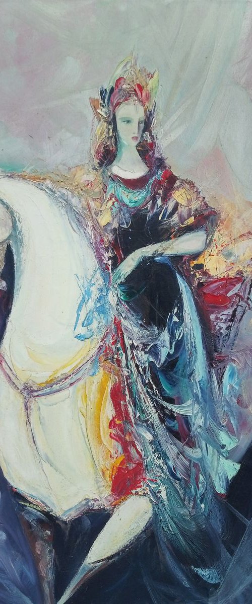 Queen(70x80cm, oil painting, ready to hang, palette knife) by Kamo Atoyan