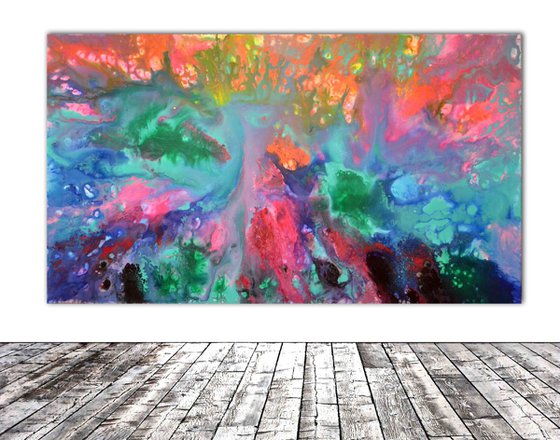 Heartbeat - 140x80 cm - REDUCED PRICE TILL 20 OCT. Big Painting XXXL - Large Abstract, Supersized Painting - Ready to Hang, Hotel Wall Decor