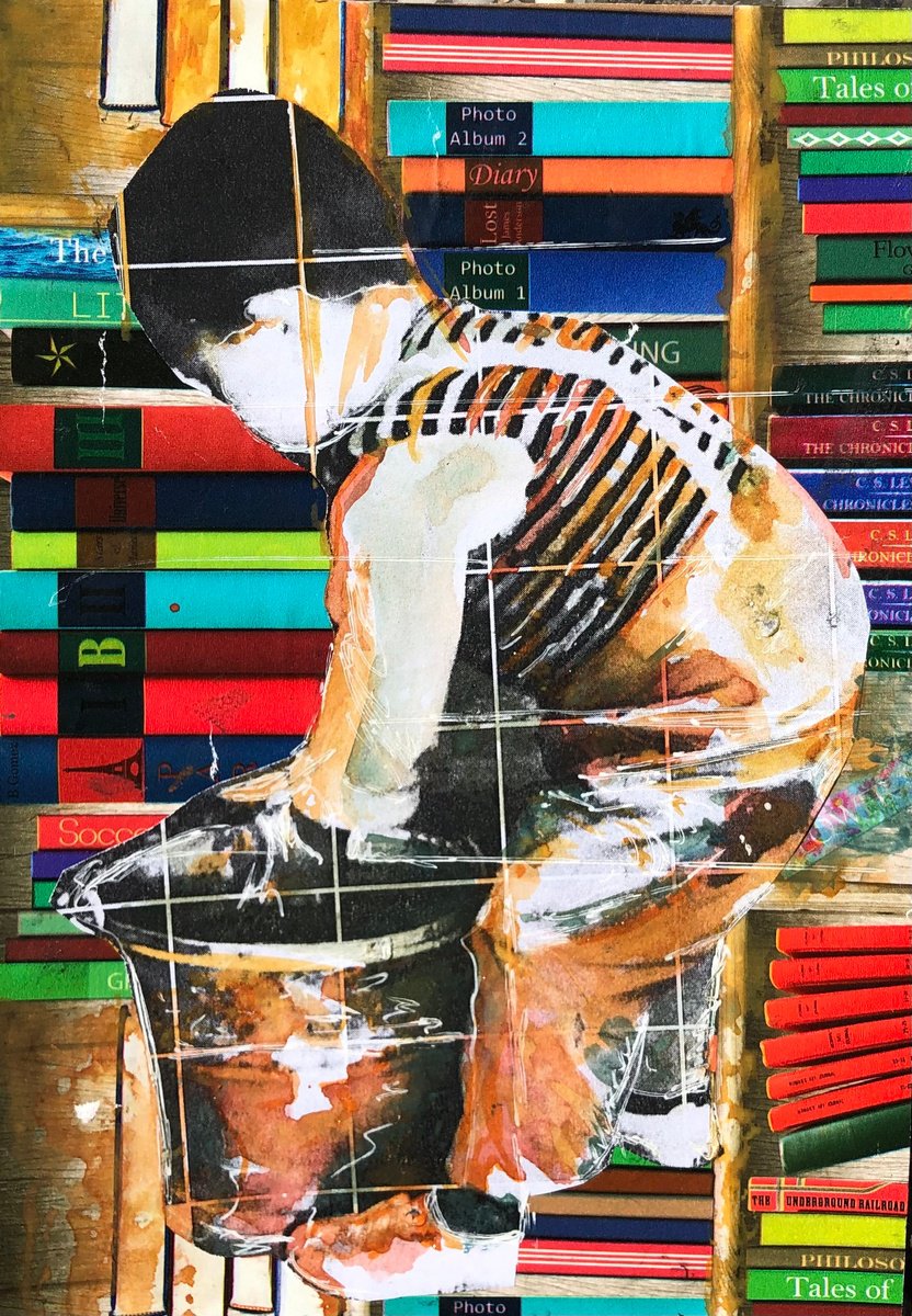 Portrait Collage By Snezana Djordjevic, 6 X 8", Farm Boy, Original Artwork