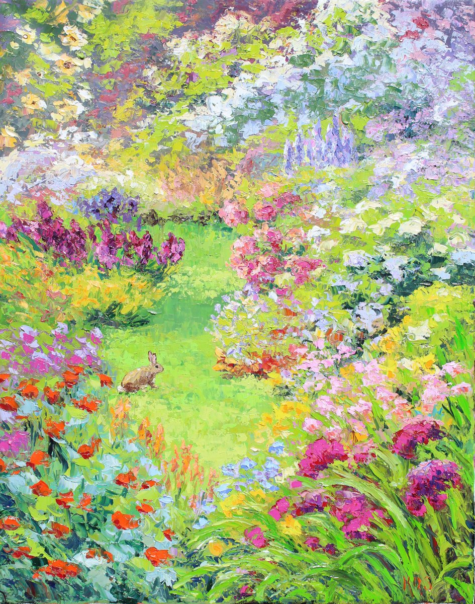 Impressionistic Landscape Oil Painting By Kristen Olson Stone, 22 X 28", Miss Potter