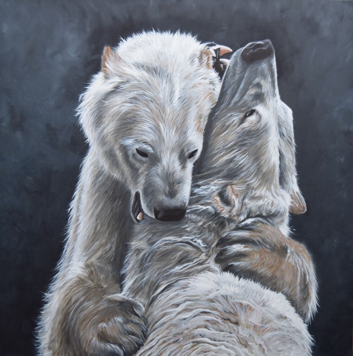 Expressive Animal Oil Painting By Nicola Colbran, 24 X 24", 
