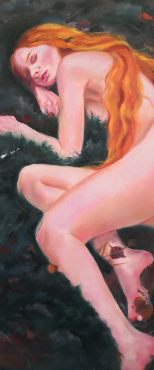 Quite sleep. Forest Red-haired Nymph portrait by Jane Lantsman