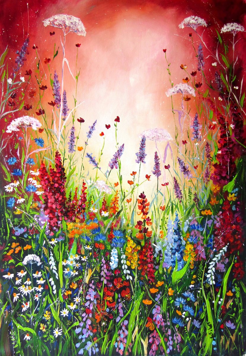 Happy Wildflowers Field Iii By Kovacs Anna Brigitta, 28 X 41, Artwork For Sale On Artfinder