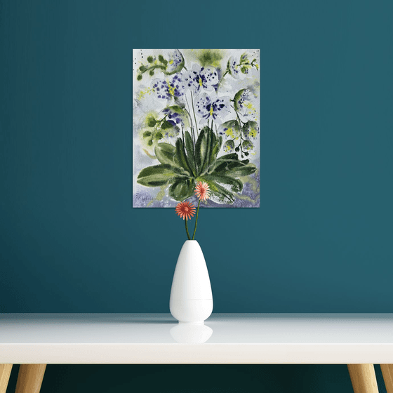 White Orchid in a pot