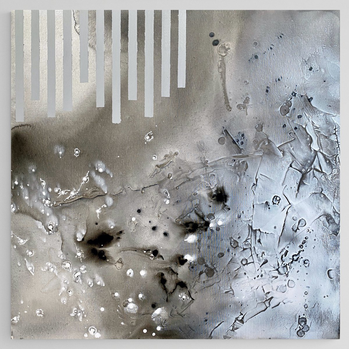 Abstract Acrylic Painting By Cristina Dalla Valentina, 31 X 31, Whispering In The Silence /2, Original Artwork