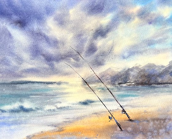 Fishing Rods in the Sea