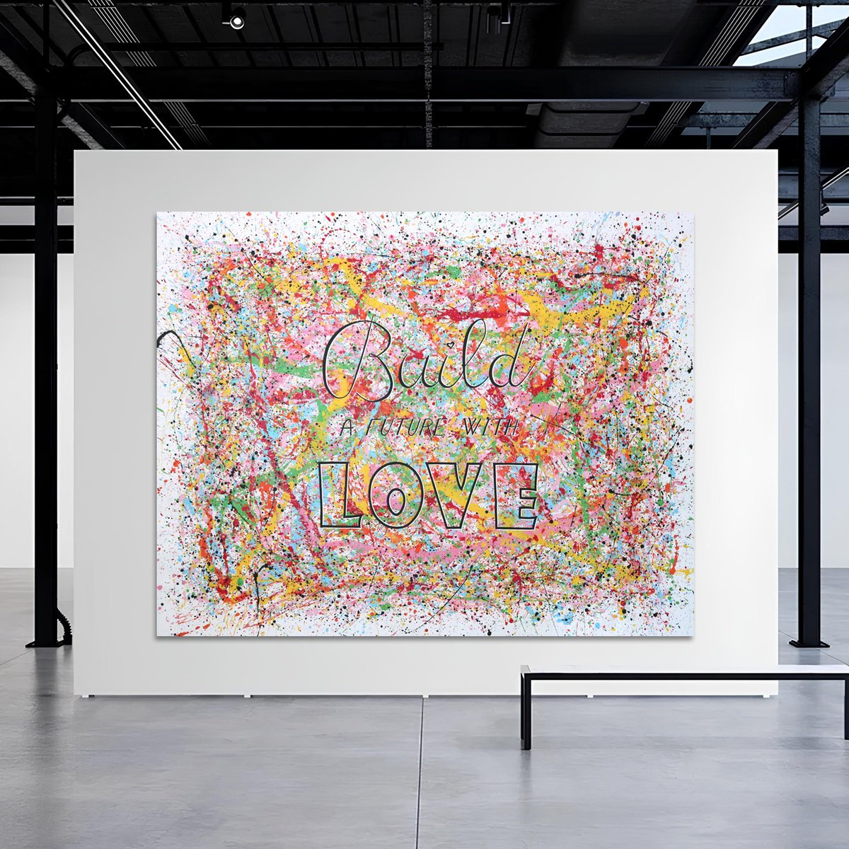 Abstract Acrylic Painting By Isabelle Pelletane, 83 X 67, Build A Future With Love, Original Artwork