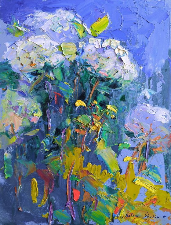 Hydrangea . Blooming garden