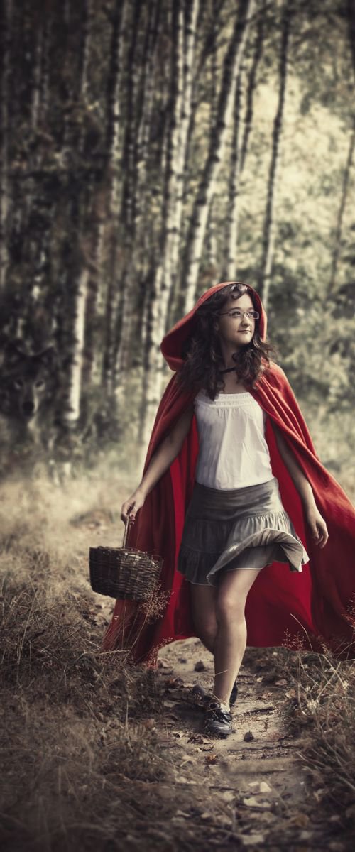 Fine Art Photography Print, Red Riding Hood, Fantasy Giclee Print, Limited Edition of 25 by Zuzana Uhlíková